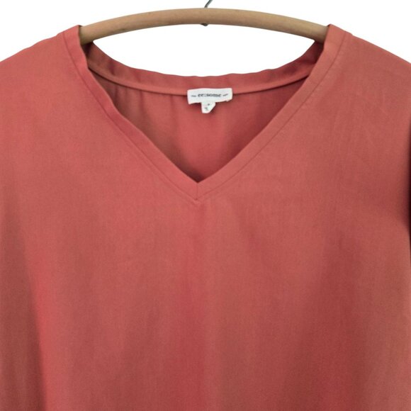 Ee:some Womens V-Neck Top Terracotta V-Neck Cuffed Cap Sleeves Small - Picture 5 of 13
